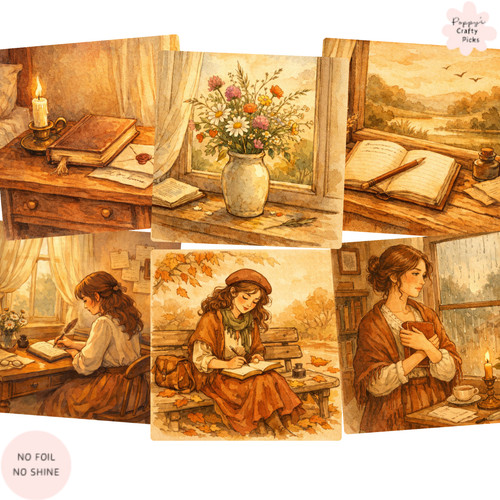 Vintage book lover - 6, card